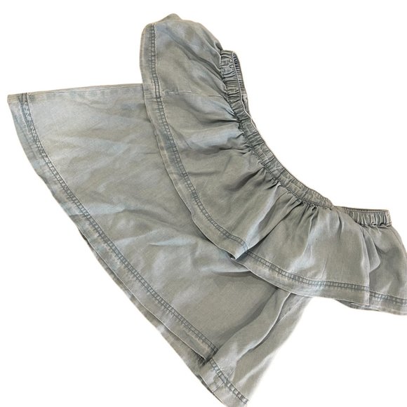 Free People Chambray Off The Shoulder Crop Top Size S - Picture 4 of 4